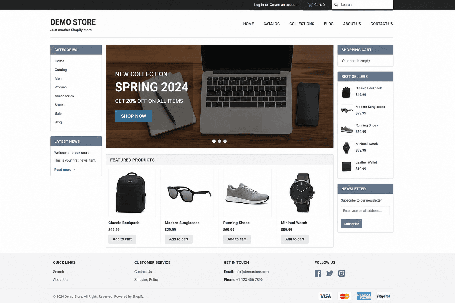 A dated storefront layout before a conversion-focused rebuild.