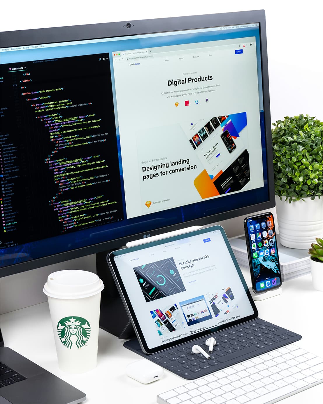 Website development workspace