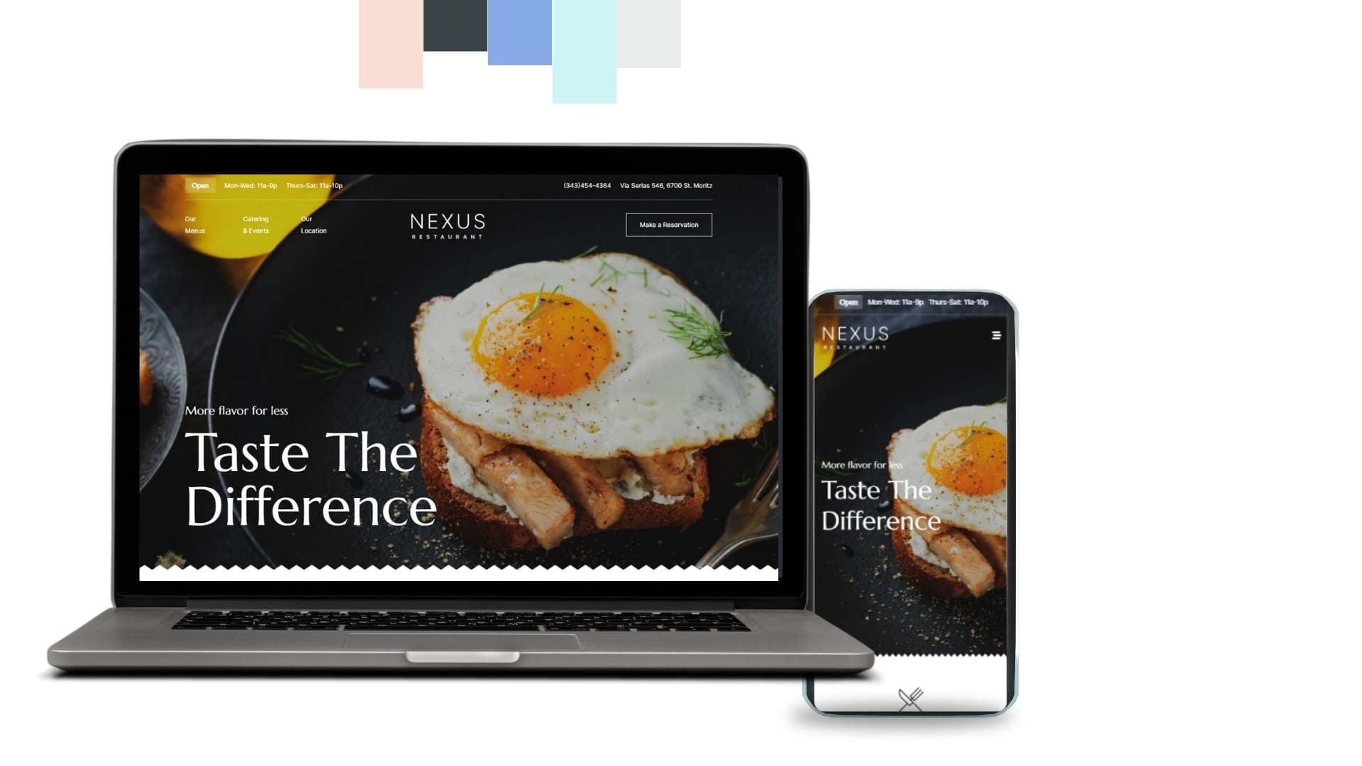 Dark hospitality website theme