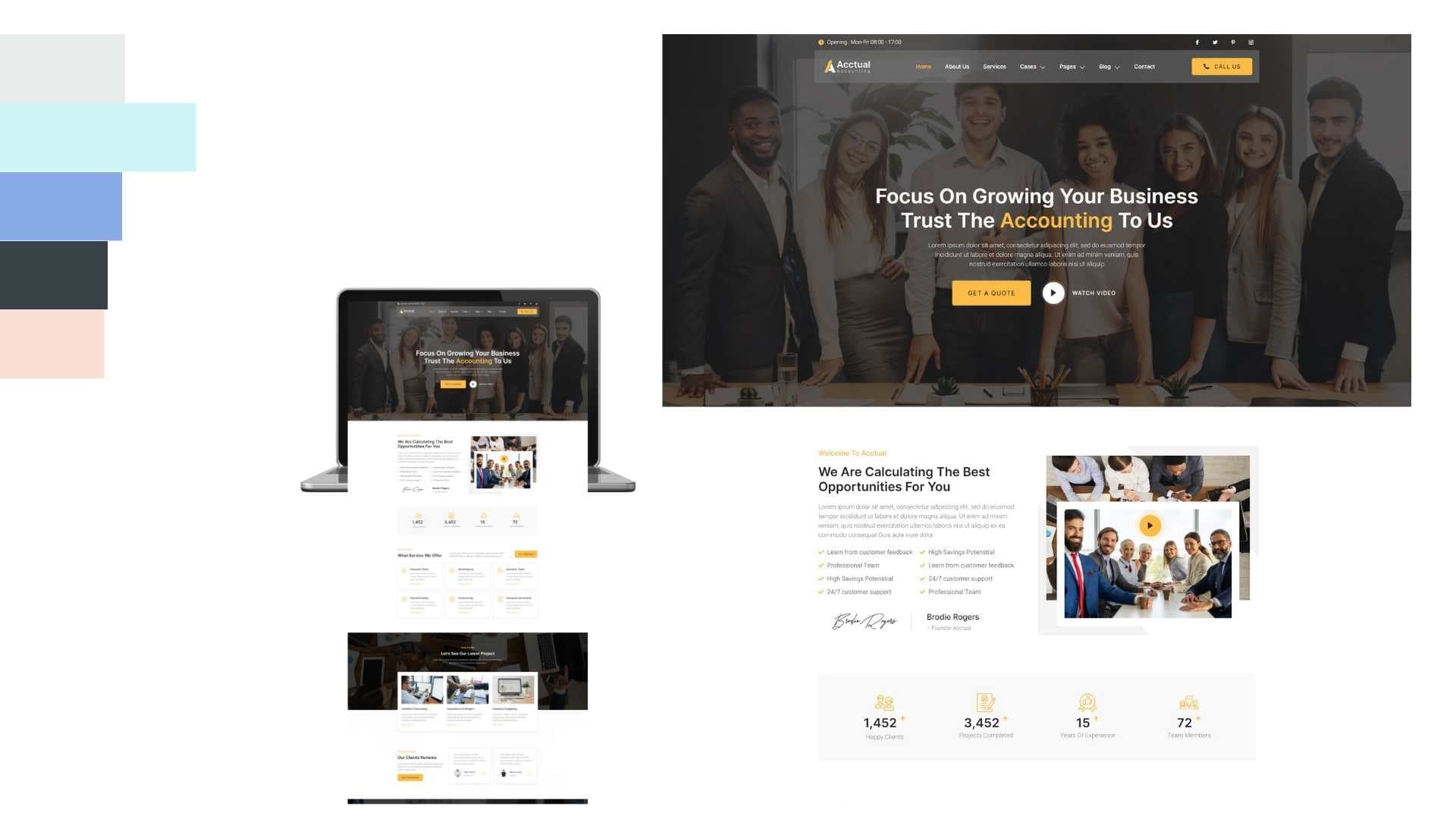 Clean and Professional Accounting Website Theme Design for Online Marketing Help