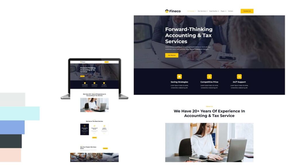 Sophisticated Online Marketing Assistance Theme for Accountancy Websites